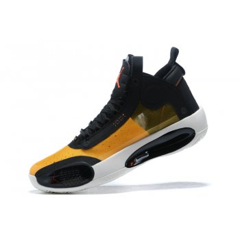 2020 Air Jordan 34 Black Yellow Orange White Shoes